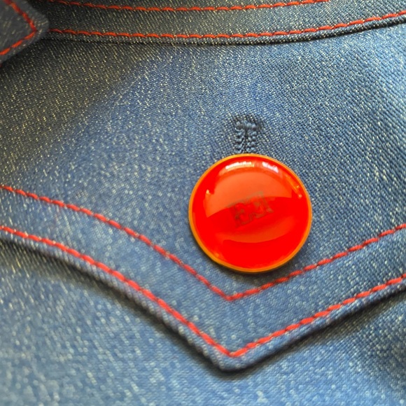 Escada 2-Piece Wool Blend Red Stitching Blue & Red  Style Skirt Suit 36 Size 6 - Picture 8 of 14